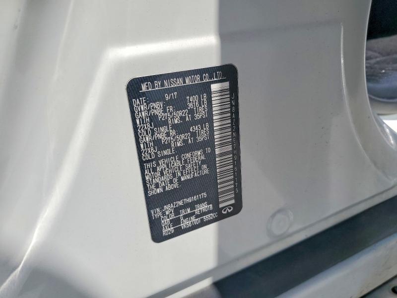 56321396 :رقم المزاد ، JN8AZ2NE7H9161175 vin ، 2017 Infiniti Qx80 مزاد بيع