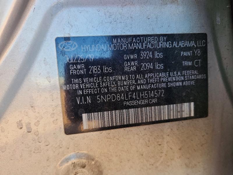 Продаж на аукціоні авто 2020 Hyundai Elantra, vin: 5NPD84LF4LH514572, номер лоту: 56846236