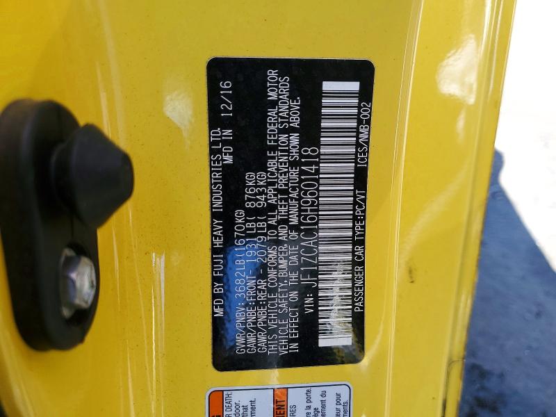 Продаж на аукціоні авто 2017 Subaru Brz, vin: JF1ZCAC16H9601418, номер лоту: 56223606