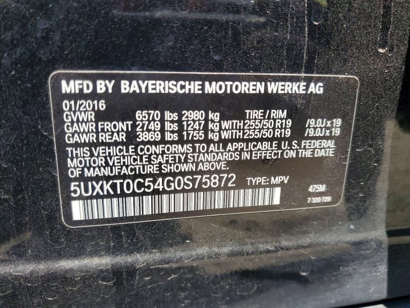 Продажа на аукционе авто 2016 Bmw X5, vin: 5UXKT0C54G0S75872, номер лота: 57688966