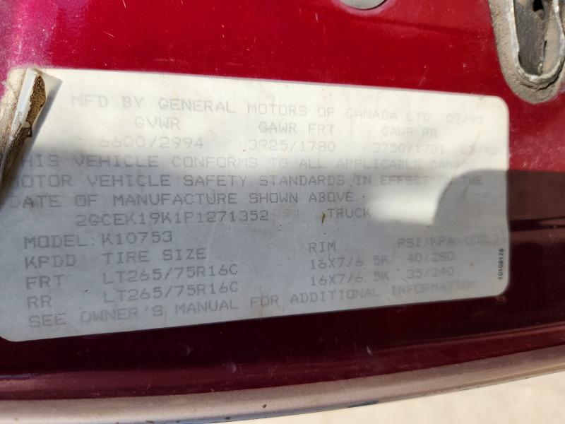 Продажа на аукционе авто 1993 Chevrolet Gmt-400, vin: 2GCEK19K1P1271352, номер лота: 58639456