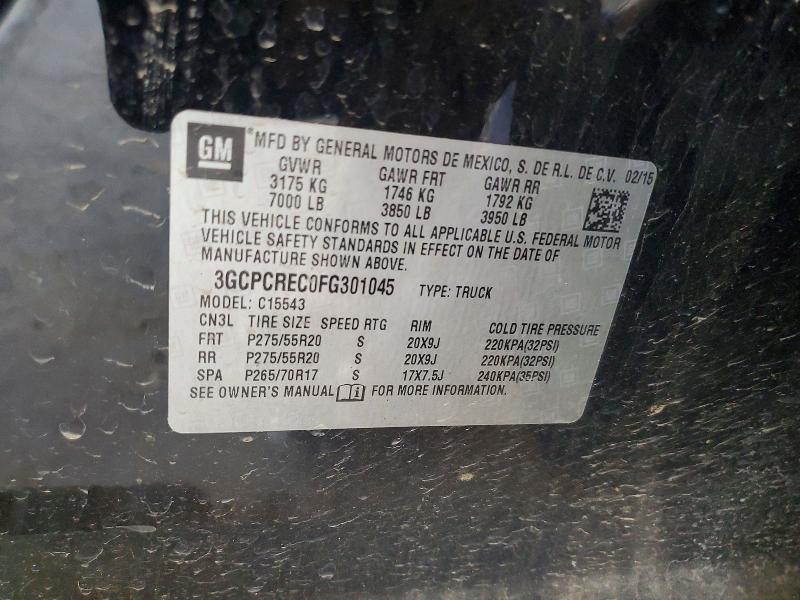 56684366 :رقم المزاد ، 3GCPCREC0FG301045 vin ، 2015 Chevrolet Silverado مزاد بيع