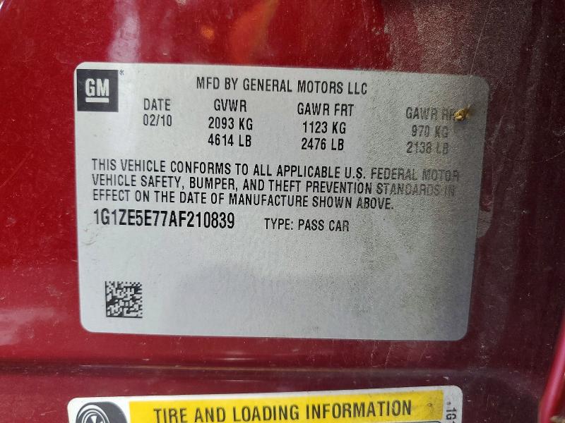 57735046 :رقم المزاد ، 1G1ZE5E77AF210839 vin ، 2010 Chevrolet Malibu مزاد بيع