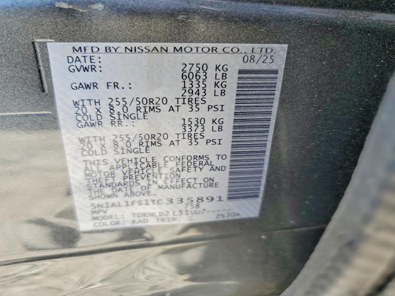 Aukcja sprzedaży 2026 Infiniti Qx60, vin: 5N1AL1FS1TC335891, numer aukcji: 58741596
