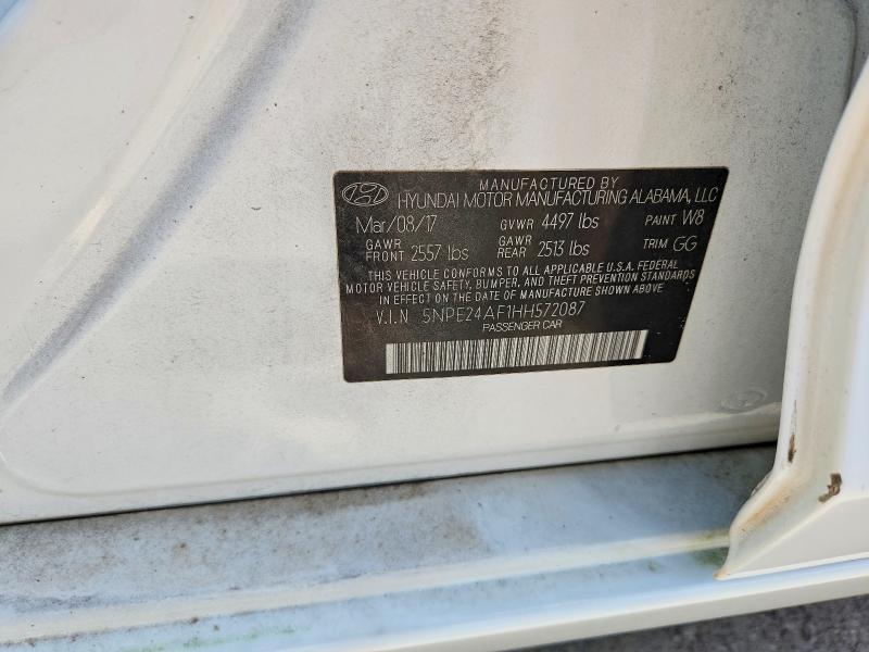 Aukcja sprzedaży 2017 Hyundai Sonata, vin: 5NPE24AF1HH572087, numer aukcji: 58838896
