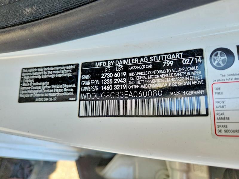 57170596 :رقم المزاد ، WDDUG8CB3EA060080 vin ، 2014 Mercedes-benz S مزاد بيع