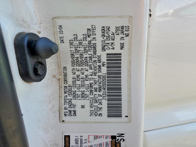 Aukcja sprzedaży 2005 Toyota 4runner, vin: JTEZU14R350050811, numer aukcji: 57622006