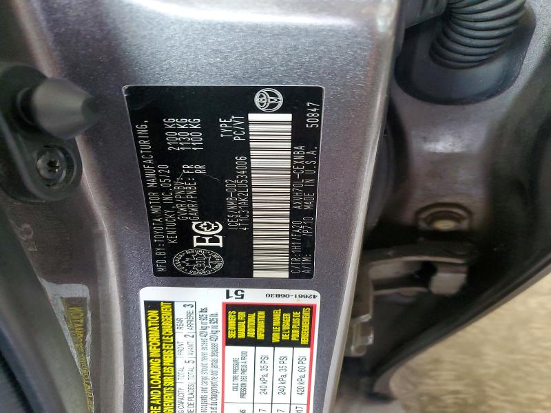 56033926 :رقم المزاد ، 4T1C31AK2LU534006 vin ، 2020 Toyota Camry مزاد بيع