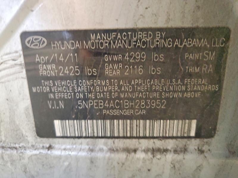 Продаж на аукціоні авто 2011 Hyundai Sonata, vin: 5NPEB4AC1BH283952, номер лоту: 57179136
