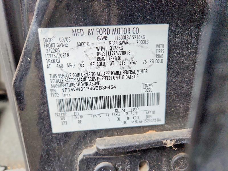 Продажа на аукционе авто 2006 Ford F350, vin: 1FTWW31P66EB39454, номер лота: 58471846