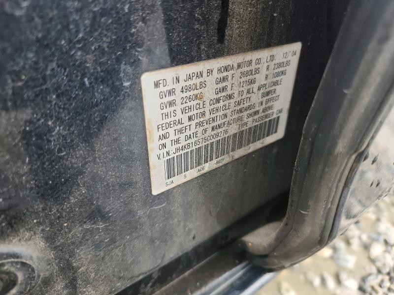57605686 :رقم المزاد ، JH4KB16575C009276 vin ، 2005 Acura Rl مزاد بيع