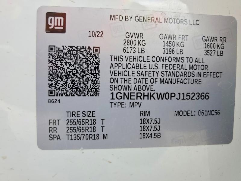 Продаж на аукціоні авто 2023 Chevrolet Traverse, vin: 1GNERHKW0PJ152366, номер лоту: 54531866