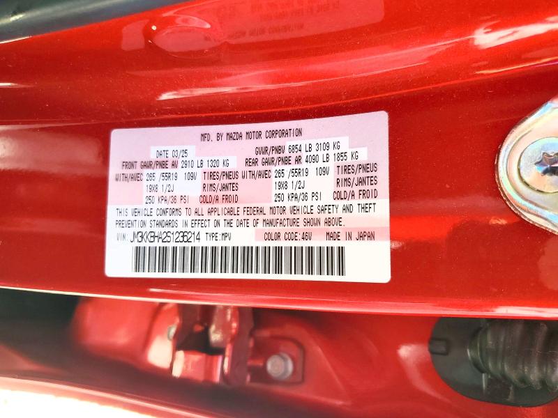 Продажа на аукционе авто 2025 Mazda Cx-90, vin: JM3KKBHA2S1236214, номер лота: 57424936