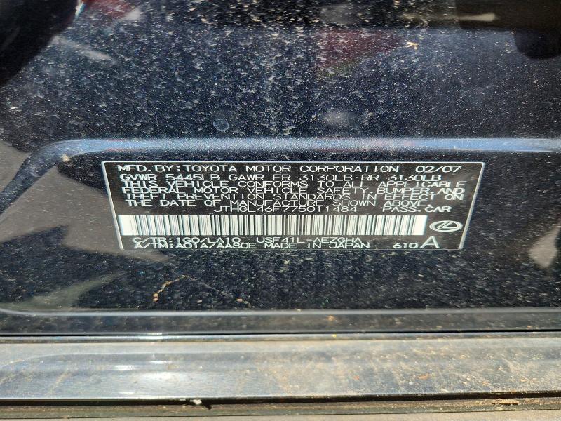 Aukcja sprzedaży 2007 Lexus Ls, vin: JTHGL46F775011484, numer aukcji: 55121936