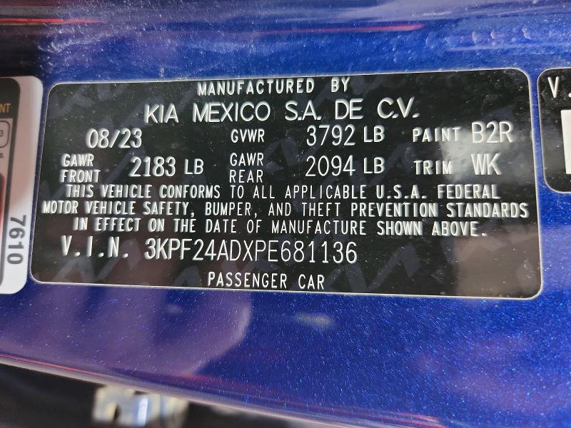Продаж на аукціоні авто 2023 Kia Forte, vin: 3KPF24ADXPE681136, номер лоту: 59088096