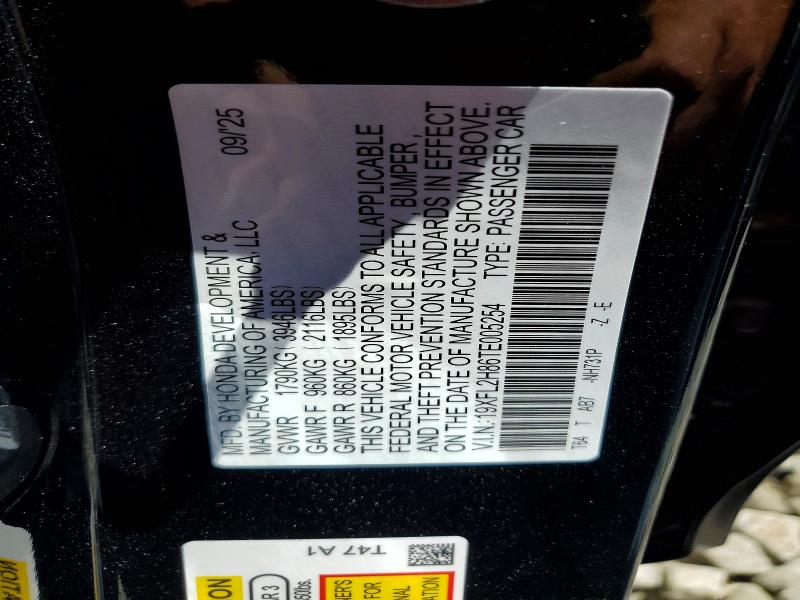 Продаж на аукціоні авто 2026 Honda Civic, vin: 19XFL2H86TE005254, номер лоту: 57162386