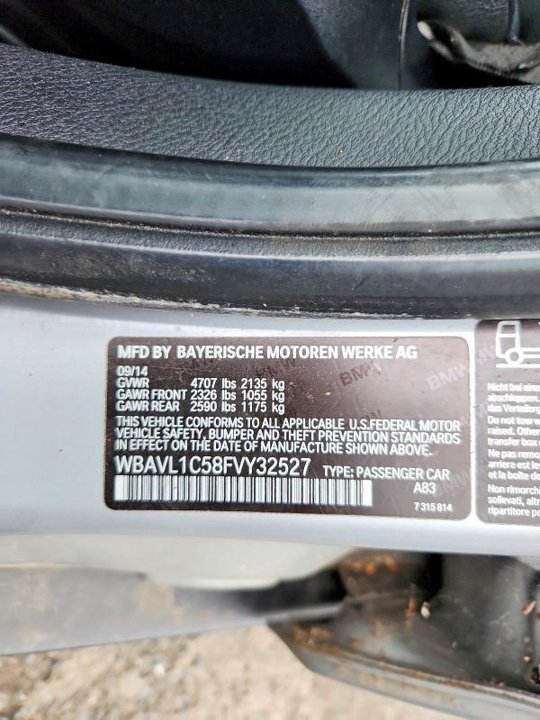 Продаж на аукціоні авто 2015 Bmw X1, vin: WBAVL1C58FVY32527, номер лоту: 59077556