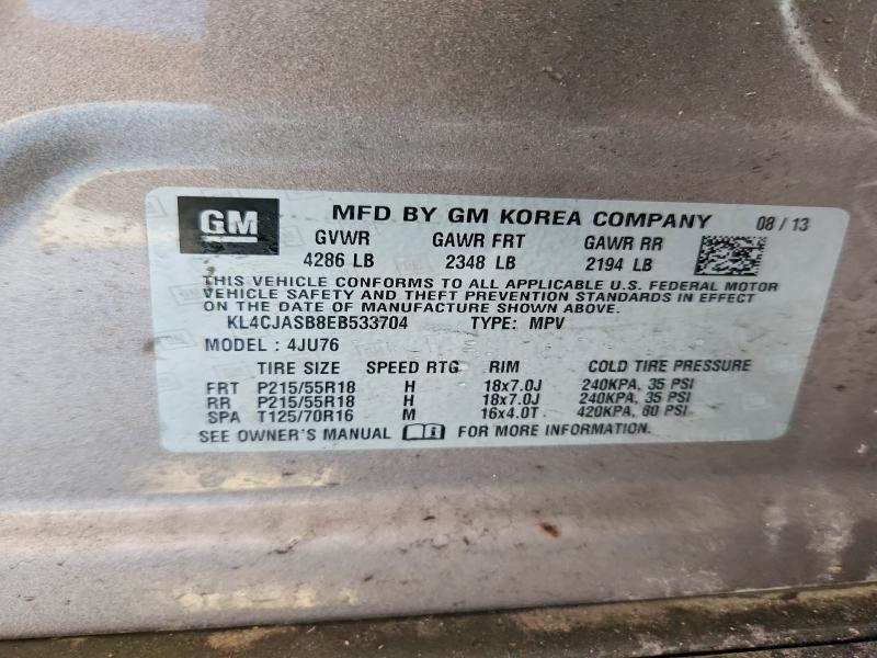 56567696 :رقم المزاد ، KL4CJASB8EB533704 vin ، 2014 Buick Encore مزاد بيع
