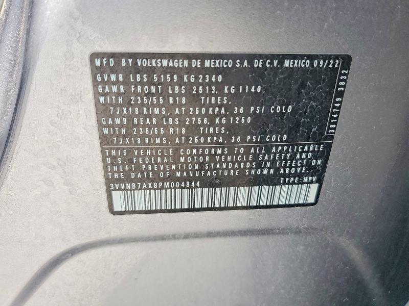 Aukcja sprzedaży 2023 Volkswagen Tiguan, vin: 3VVNB7AX8PM004844, numer aukcji: 57346406