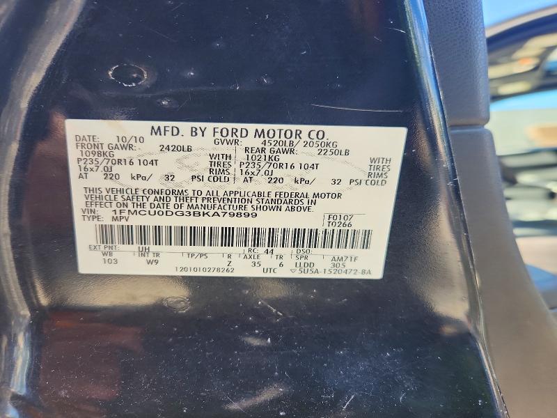 Продажа на аукционе авто 2011 Ford Escape, vin: 1FMCU0DG3BKA79899, номер лота: 57905796