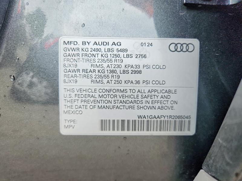 Aukcja sprzedaży 2024 Audi Q5, vin: WA1GAAFY1R2065045, numer aukcji: 59091006