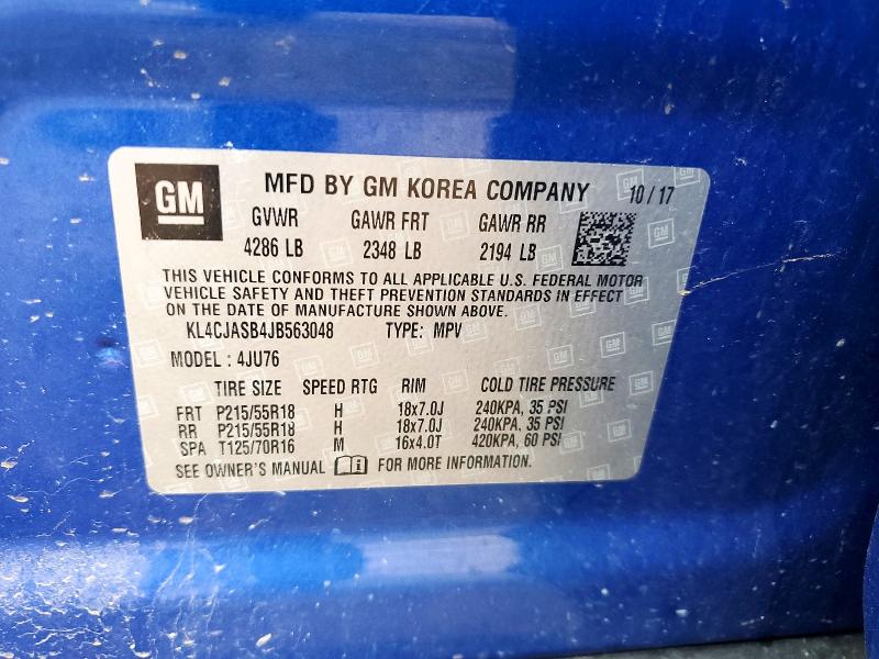 Aukcja sprzedaży 2018 Buick Encore, vin: KL4CJASB4JB563048, numer aukcji: 56498736