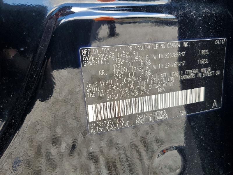 2017 Toyota Rav4 მანქანა იყიდება აუქციონზე, vin: 2T3WFREV8HW369472, აუქციონის ნომერი: 56613346