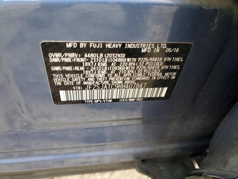 Aukcja sprzedaży 2017 Subaru Forester, vin: JF2SJATC9HH407847, numer aukcji: 57518506