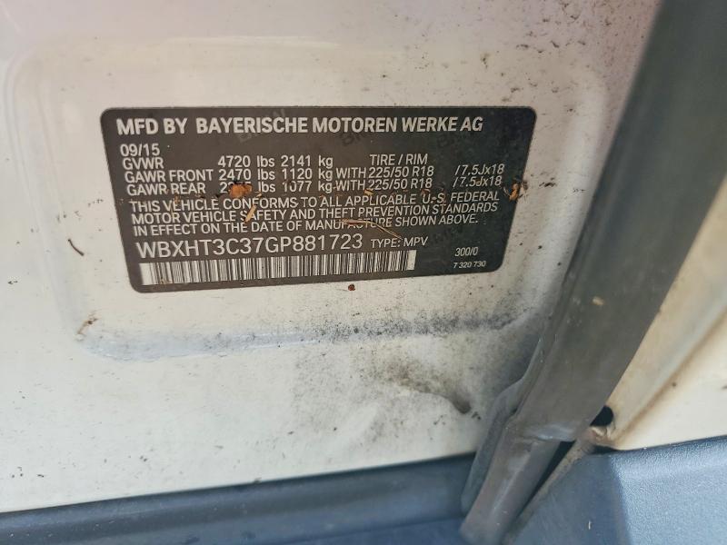 Aukcja sprzedaży 2016 Bmw X1, vin: WBXHT3C37GP881723, numer aukcji: 58924506