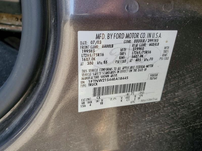 58451326 :رقم المزاد ، 1FTNW21S44EA18445 vin ، 2004 Ford F250 مزاد بيع