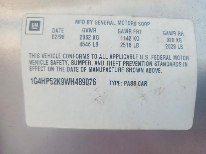 57709456 :رقم المزاد ، 1G4HP52K9WH489076 vin ، 1998 Buick Lesabre مزاد بيع