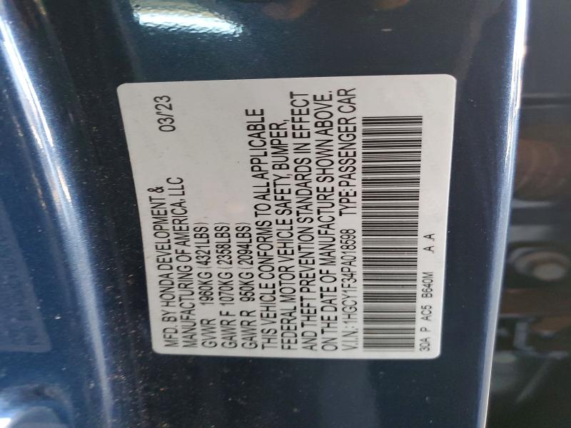 Продажа на аукционе авто 2023 Honda Accord, vin: 1HGCY1F34PA018598, номер лота: 55903066