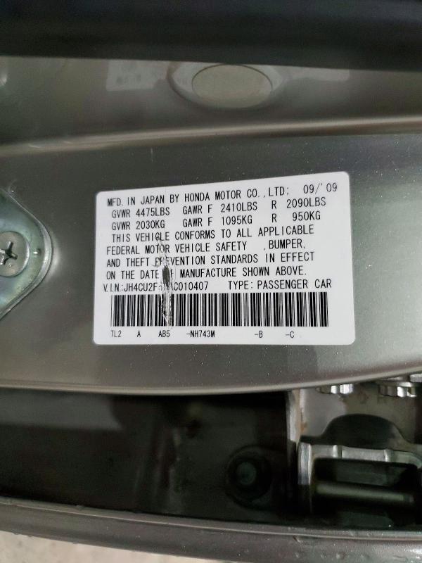 58300926 :رقم المزاد ، JH4CU2F62AC010407 vin ، 2010 Acura Tsx مزاد بيع