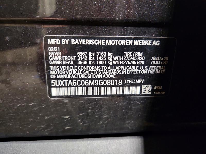 Продаж на аукціоні авто 2021 Bmw X5, vin: 5UXTA6C06M9G08018, номер лоту: 57601886