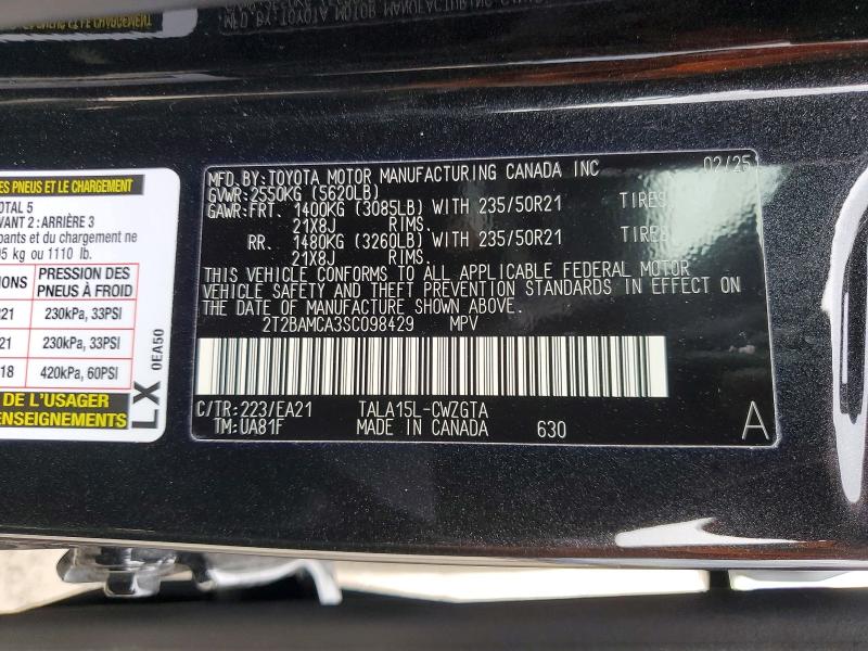 Aukcja sprzedaży 2025 Lexus Rx 350, vin: 2T2BAMCA3SC098429, numer aukcji: 56432556