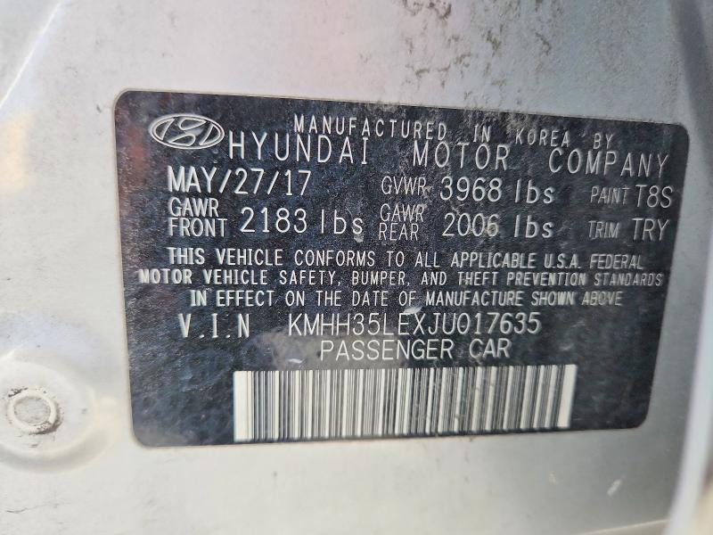2018 Hyundai Elantra Gt მანქანა იყიდება აუქციონზე, vin: KMHH35LEXJU017635, აუქციონის ნომერი: 59192566