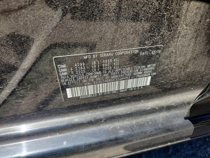 Aukcja sprzedaży 2019 Subaru Impreza, vin: 4S3GTAD65K3734452, numer aukcji: 55892476