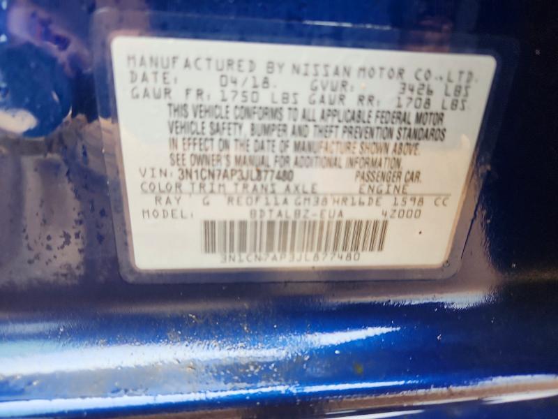 Aukcja sprzedaży 2018 Nissan Versa, vin: 3N1CN7AP3JL877480, numer aukcji: 58316206