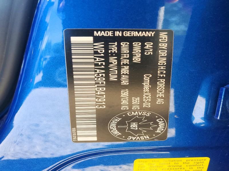 Продажа на аукционе авто 2015 Porsche Macan, vin: WP1AF1A59FLB47913, номер лота: 58554156