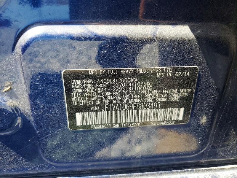 Aukcja sprzedaży 2015 Subaru Wrx, vin: JF1VA1D69F8803493, numer aukcji: 56070856