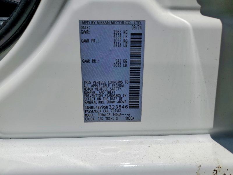 Продаж на аукціоні авто 2025 Nissan Altima, vin: 1N4BL4BV9SN323846, номер лоту: 58422646
