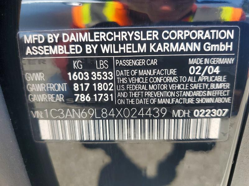 Aukcja sprzedaży 2004 Chrysler Crossfire, vin: 1C3AN69L84X024439, numer aukcji: 56124896