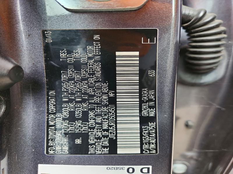58767716 :رقم المزاد ، JTEZU5JR1D5054501 vin ، 2013 Toyota 4runner مزاد بيع