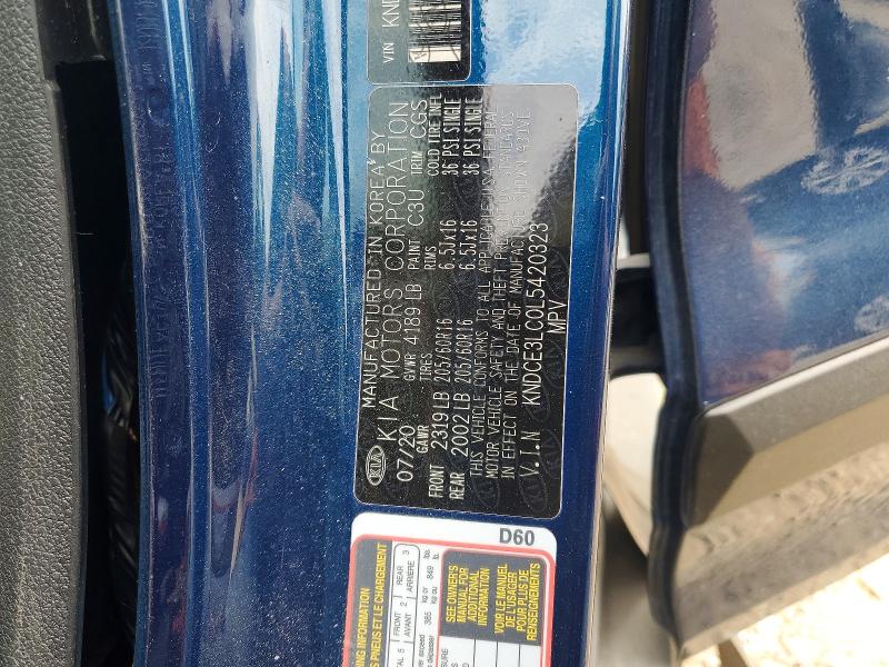 58490036 :رقم المزاد ، KNDCE3LC0L5420323 vin ، 2020 Kia Niro مزاد بيع