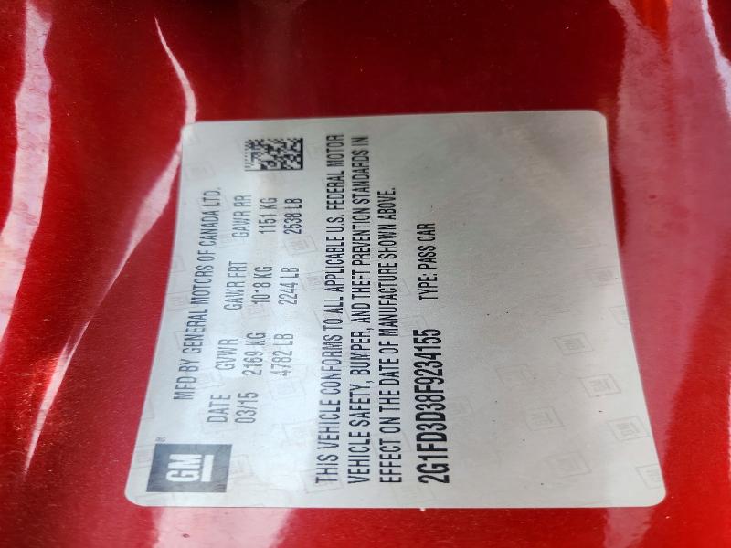 Продаж на аукціоні авто 2015 Chevrolet Camaro, vin: 2G1FD3D38F9234155, номер лоту: 57315116