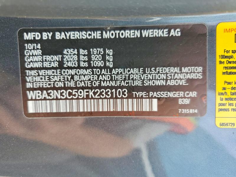 Продаж на аукціоні авто 2015 Bmw 4 Series, vin: WBA3N3C59FK233103, номер лоту: 58797686