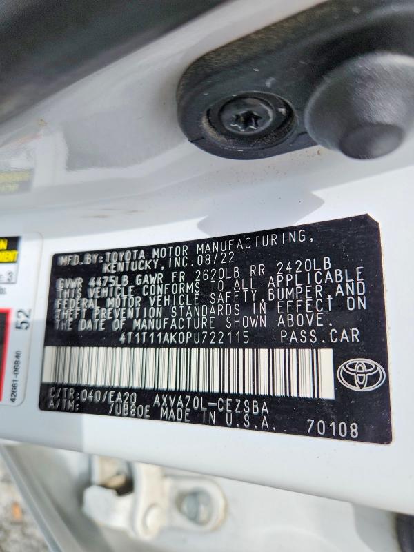 Продажа на аукционе авто 2023 Toyota Camry, vin: 4T1T11AK0PU722115, номер лота: 59198076
