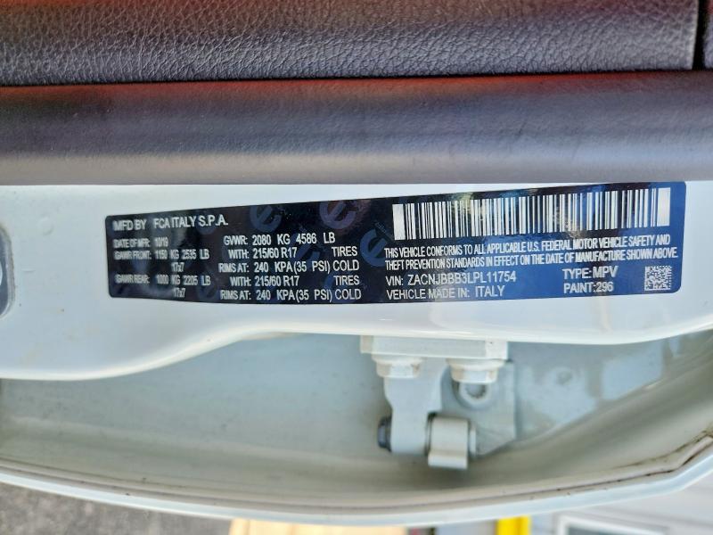 56746206 :رقم المزاد ، ZACNJBBB3LPL11754 vin ، 2020 Jeep Renegade مزاد بيع