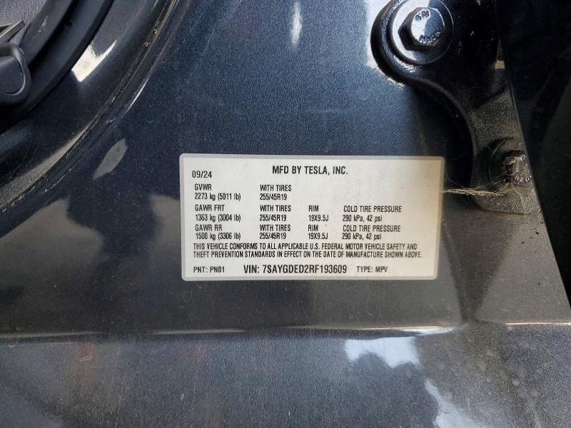 56103536 :رقم المزاد ، 7SAYGDED2RF193609 vin ، 2024 Tesla Model Y مزاد بيع