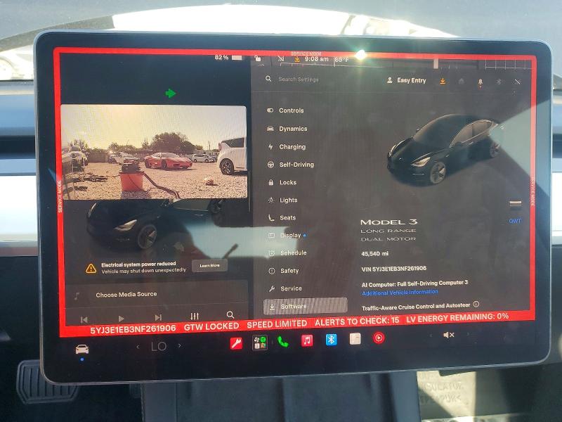 58221876 :رقم المزاد ، 5YJ3E1EB3NF261906 vin ، 2022 Tesla Model 3 مزاد بيع
